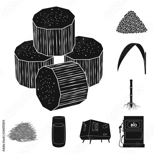 Vector illustration of sucrose and technology symbol. Collection of sucrose and cane vector icon for stock.