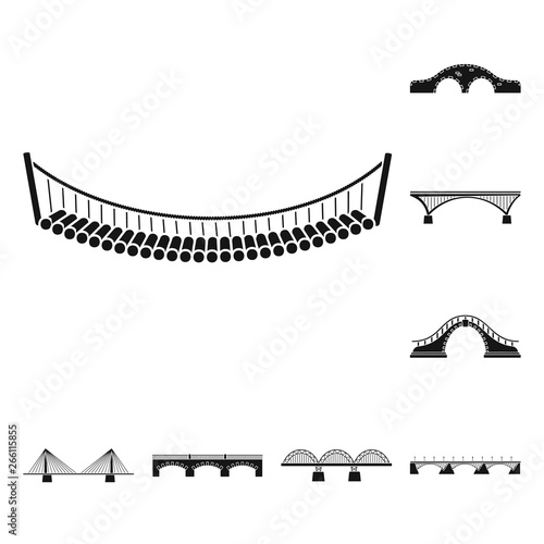 Vector design of construct and side logo. Set of construct and bridge stock symbol for web.