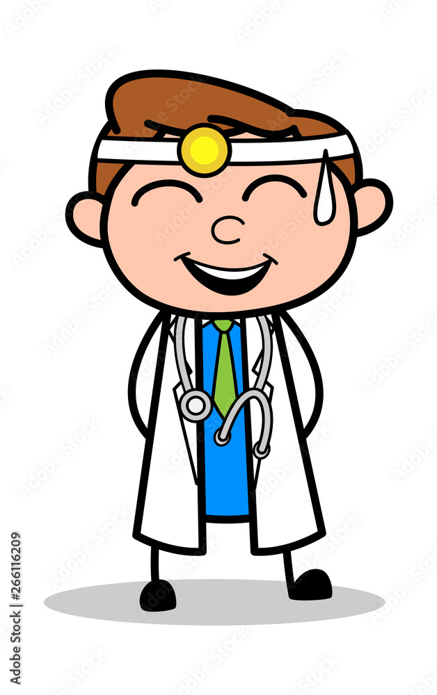 Laughter - Professional Cartoon Doctor Vector Illustration
