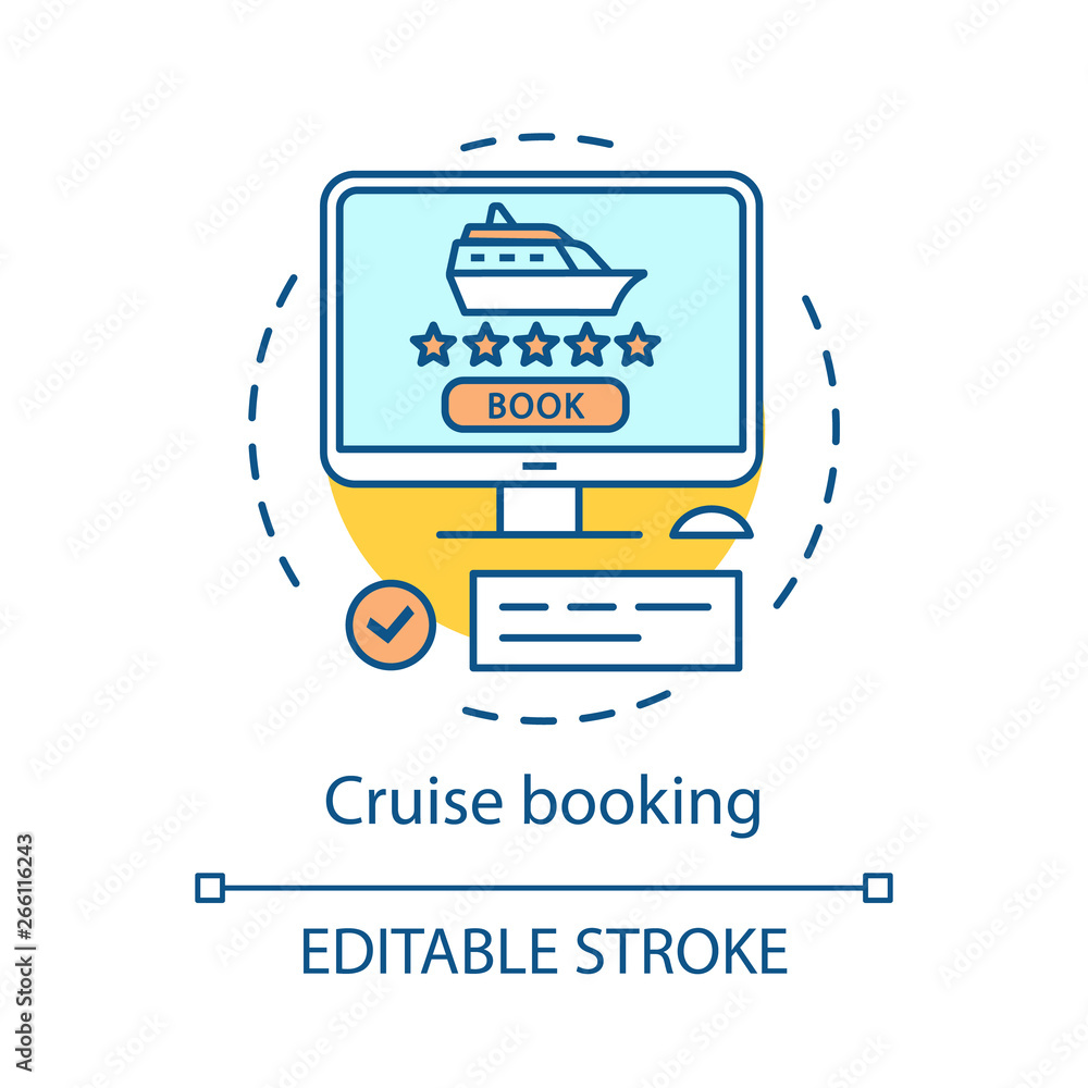 Cruise booking concept icon
