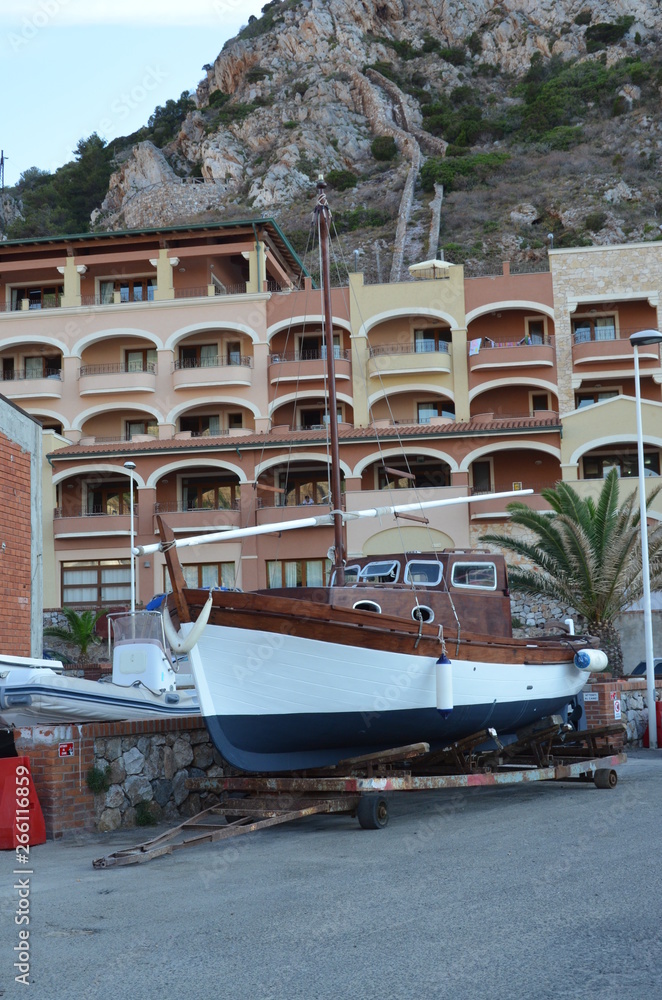 Naklejka premium Buggerru city architecture at South Sardinia in Italy