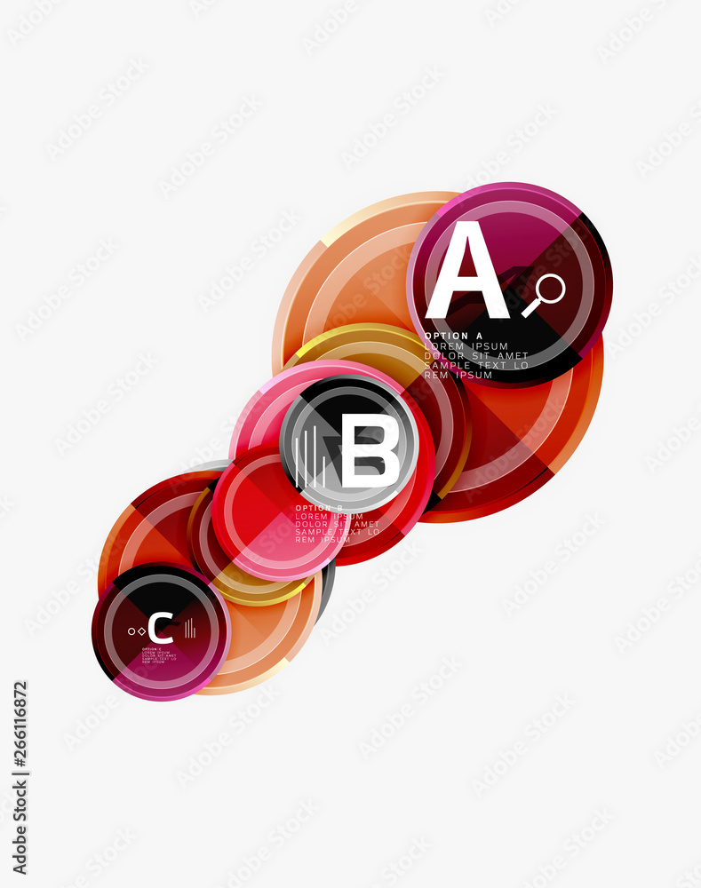Fototapeta premium Abstract round geometric shapes, modern circles background