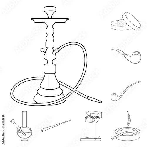 Vector design of health and nicotine icon. Collection of health and statistics stock symbol for web.