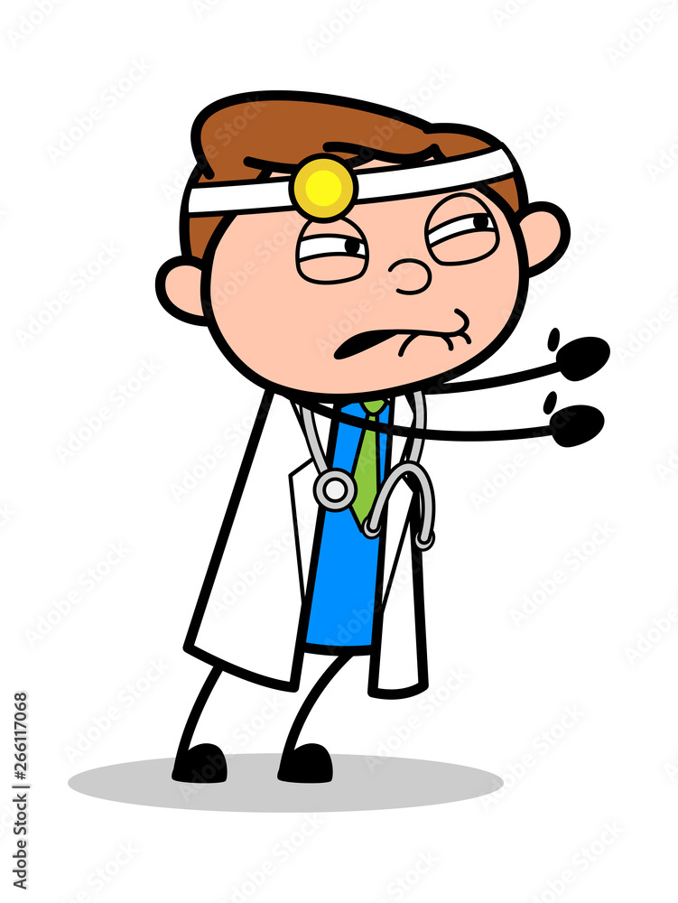 Holding with Hands - Professional Cartoon Doctor Vector Illustration Holding with Hands - Professional Cartoon Doctor Vector Illustration