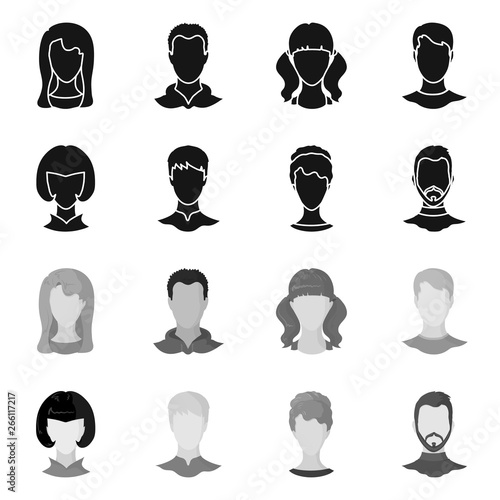 Vector illustration of professional and photo icon. Set of professional and profile stock symbol for web.