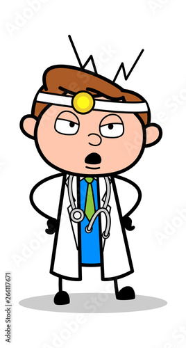 Talking Very Rude - Professional Cartoon Doctor Vector Illustration