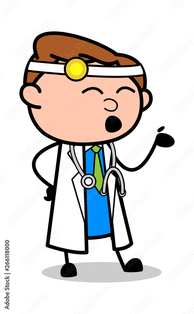 Doing Conversation - Professional Cartoon Doctor Vector Illustration Doing Conversation - Professional Cartoon Doctor Vector Illustration