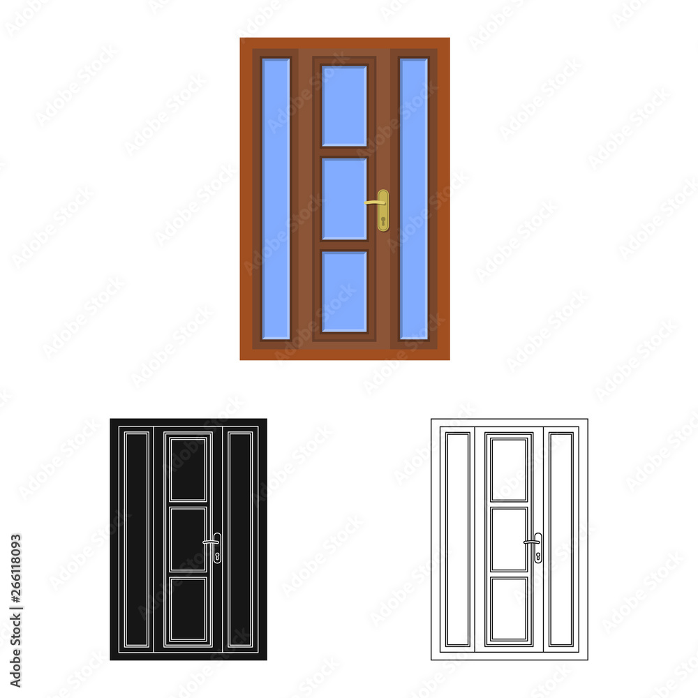 Vector design of door and front icon. Set of door and wooden stock vector illustration. Vector design of door and front icon. Set of door and wooden stock vector illustration.