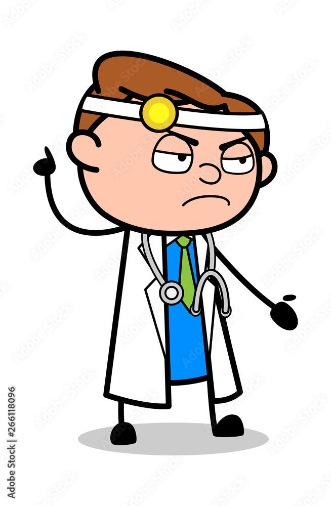 Behavior in Aggression - Professional Cartoon Doctor Vector Illustration Behavior in Aggression - Professional Cartoon Doctor Vector Illustration