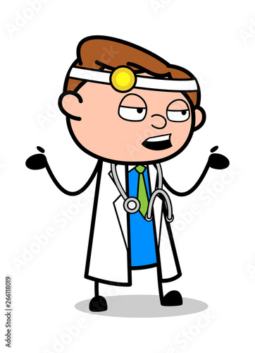 Ignoring - Professional Cartoon Doctor Vector Illustration