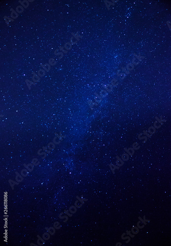 Night shining starry sky, blue space background with stars, cosmos