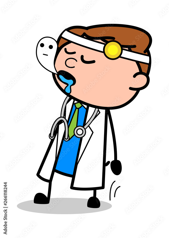 Spirit Leaving Body - Professional Cartoon Doctor Vector Illustration Spirit Leaving Body - Professional Cartoon Doctor Vector Illustration