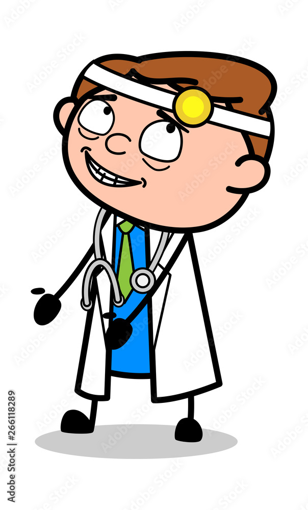 Fake Smile - Professional Cartoon Doctor Vector Illustration Fake Smile - Professional Cartoon Doctor Vector Illustration