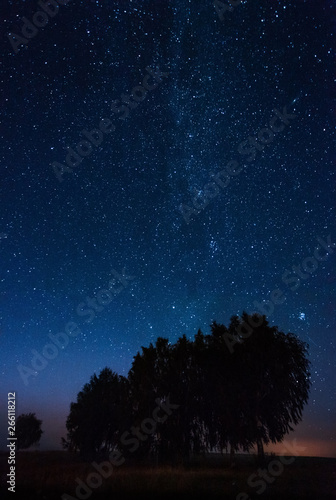 Starry sky universe background Galaxy of Milky Way, blue space background with stars, cosmos, meteor shower at the constellation of a Perseida