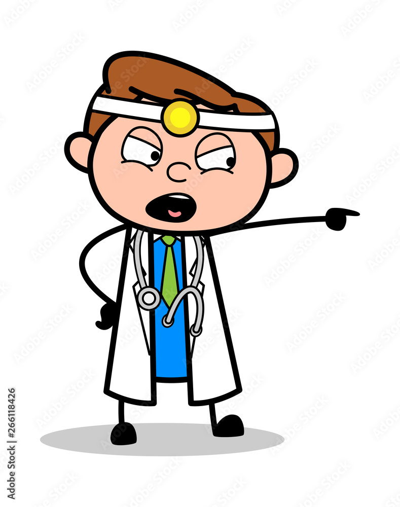 Scolding - Professional Cartoon Doctor Vector Illustration Scolding - Professional Cartoon Doctor Vector Illustration