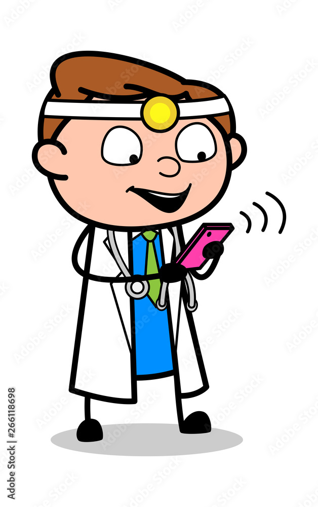 Online Medicine Order - Professional Cartoon Doctor Vector Illustration Online Medicine Order - Professional Cartoon Doctor Vector Illustration