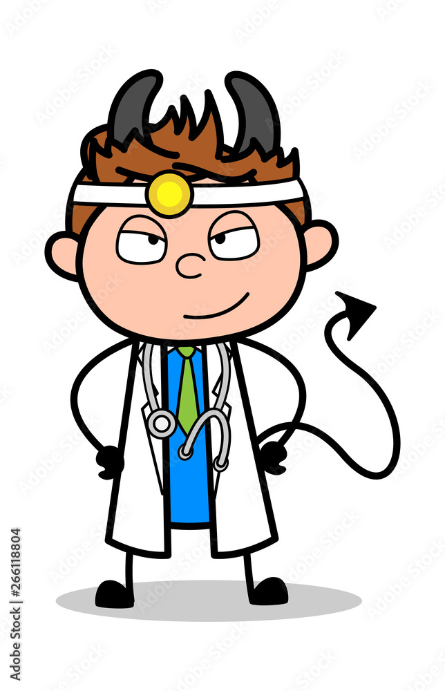 Devil - Professional Cartoon Doctor Vector Illustration Devil - Professional Cartoon Doctor Vector Illustration