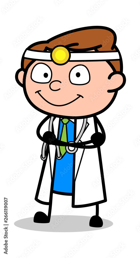 Happy - Professional Cartoon Doctor Vector Illustration Happy - Professional Cartoon Doctor Vector Illustration