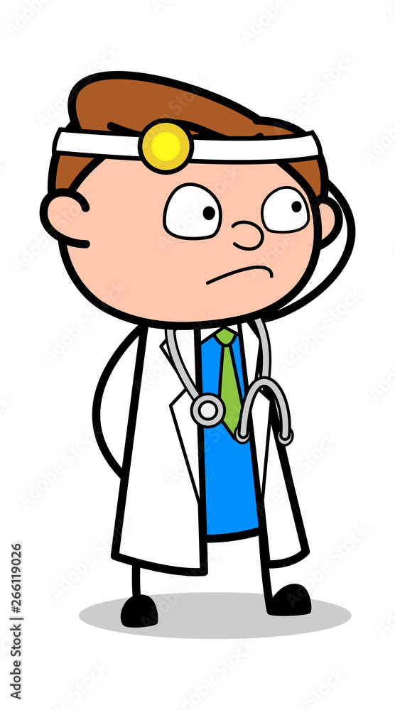 Confused - Professional Cartoon Doctor Vector Illustration Confused - Professional Cartoon Doctor Vector Illustration