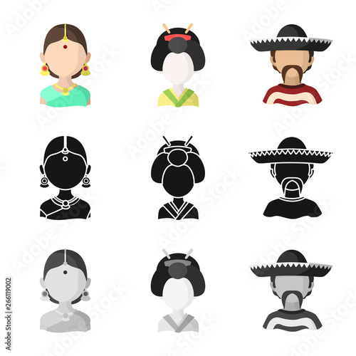 Vector illustration of imitator and resident icon. Collection of imitator and culture stock vector illustration.