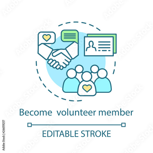 Become volunteer member concept icon