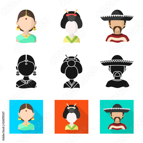 Isolated object of imitator and resident icon. Set of imitator and culture stock symbol for web.