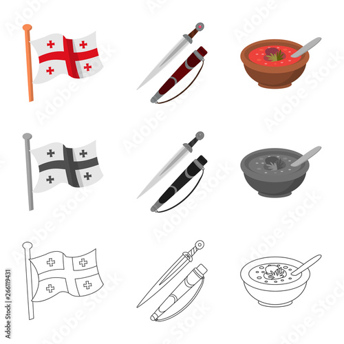 Vector design of culture and sightseeing sign. Set of culture and originality vector icon for stock.