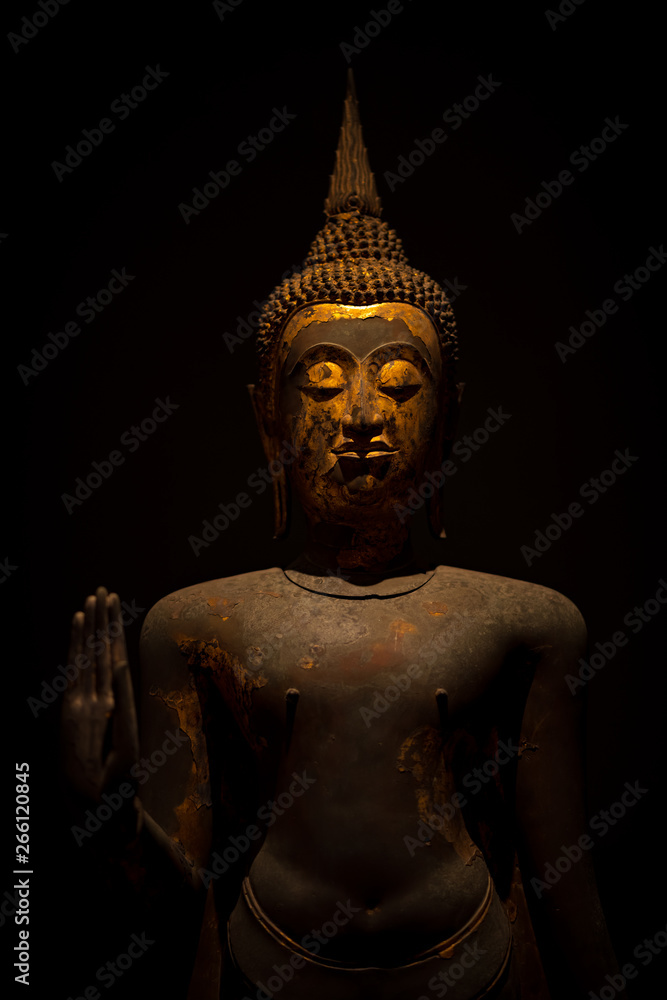 A Standing Buddha image used as amulets of Buddhism religion