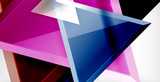 Glossy shiny triangles background