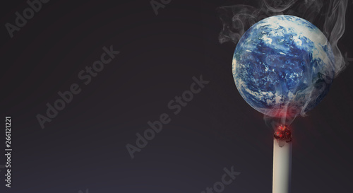 Obraz na plátně The 3d rendering world no tobacco day  image background.
