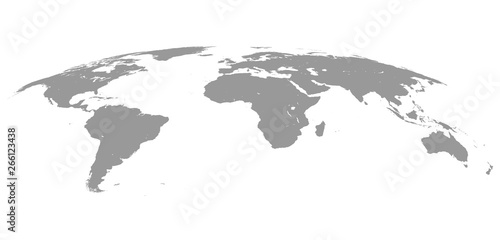 World Map Isolated on White Background in Gray Color. Vector Illustration