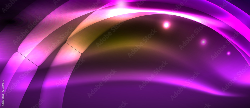 Neon shiny light glowing wave lines Neon shiny light glowing wave lines