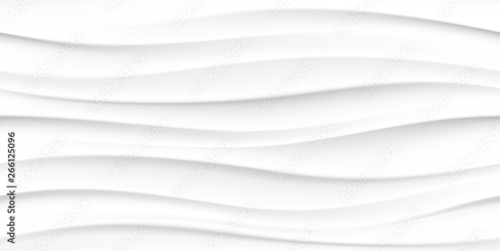 Abstract white wavy 3d texture background. Seamless texture. 