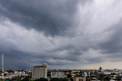 The nature of dark sky with cloudy and city in bangkok, thailand. © Joeahead
