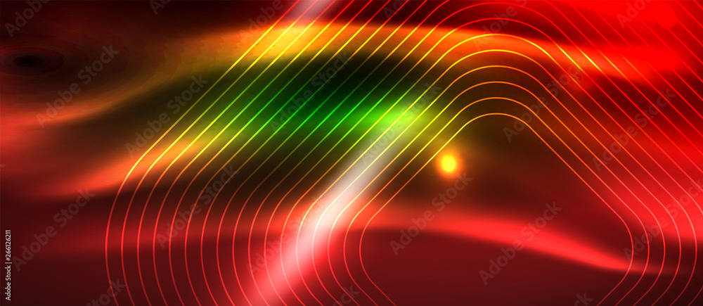 Dark background with neon glowing elements, shiny motion concept Dark background with neon glowing elements, shiny motion concept