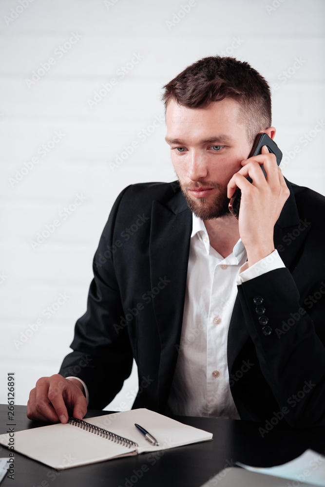 Top view of businessman executive in group meeting with other businessmen and businesswomen in modern office with laptop computer, coffee and document on table. People corporate business team concept.