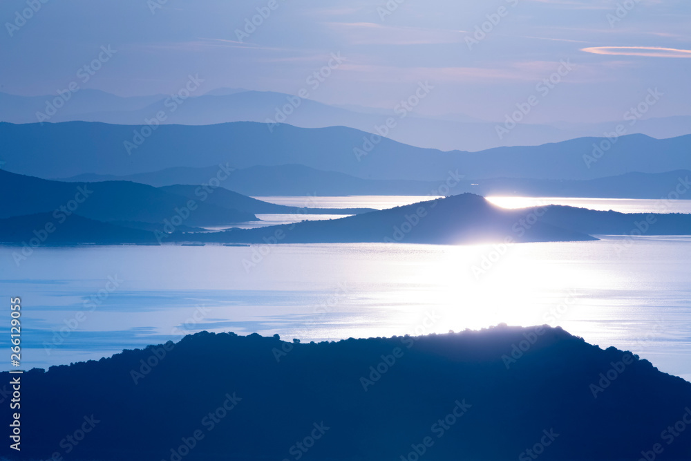 blue morning over adriatic islands, Croatia