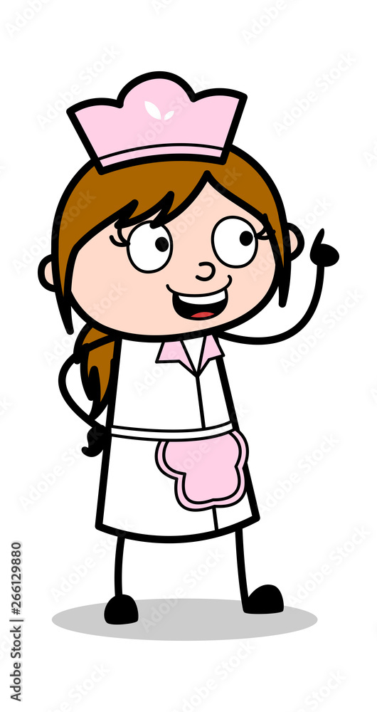 Got an Idea - Retro Cartoon Waitress Female Chef Vector Illustration Got an Idea - Retro Cartoon Waitress Female Chef Vector Illustration