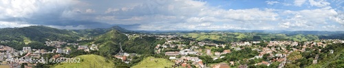 AGUAS DE LINDOIA, SAO PAULO, BRAZIL - FEBRUARY 27, 2018 - panoramic view from the top, being able to visualize constructions and nature together photo