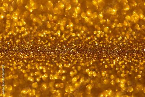 Gold glitter vintage lights background. defocused. Texture Pattern Background. Concept Festive overlay
