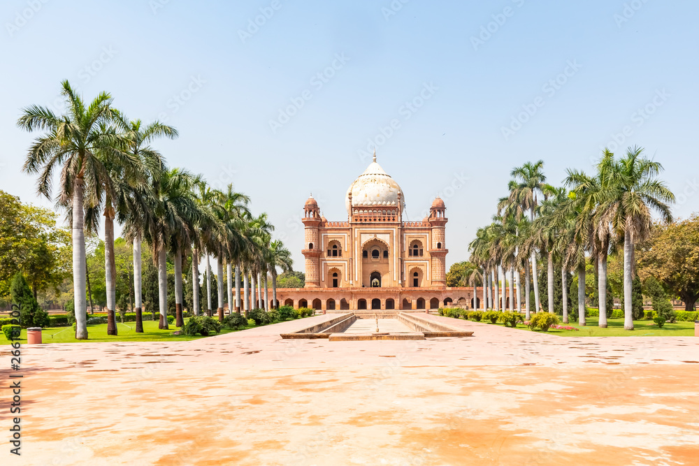 Beautiful Safdarjung's Tomb, sandstone and marble mausoleum in New Delhi, India