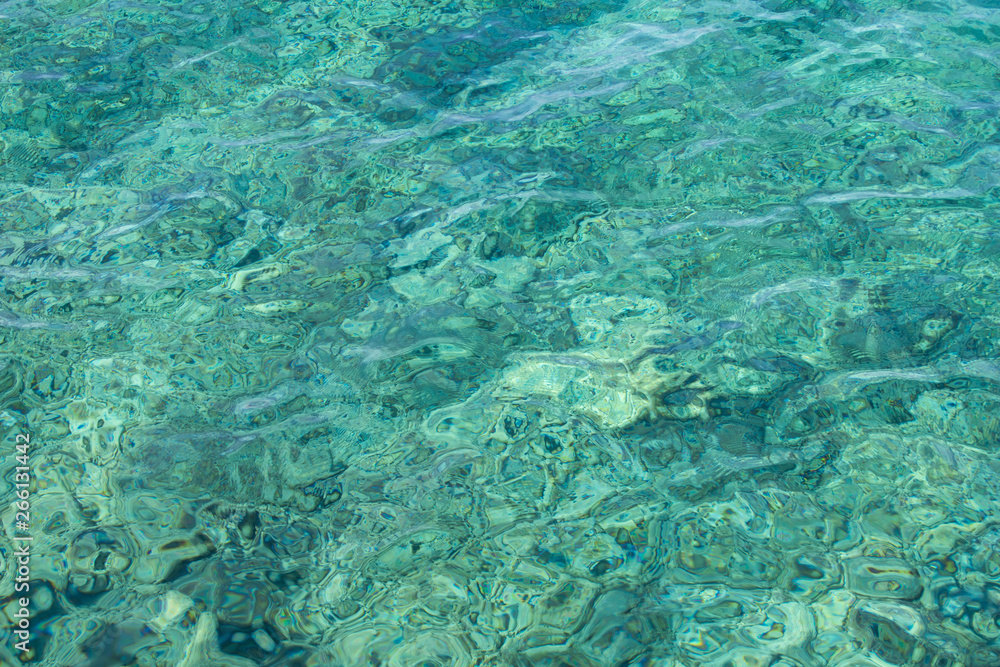 Surface of turquoise Caribbean sea water