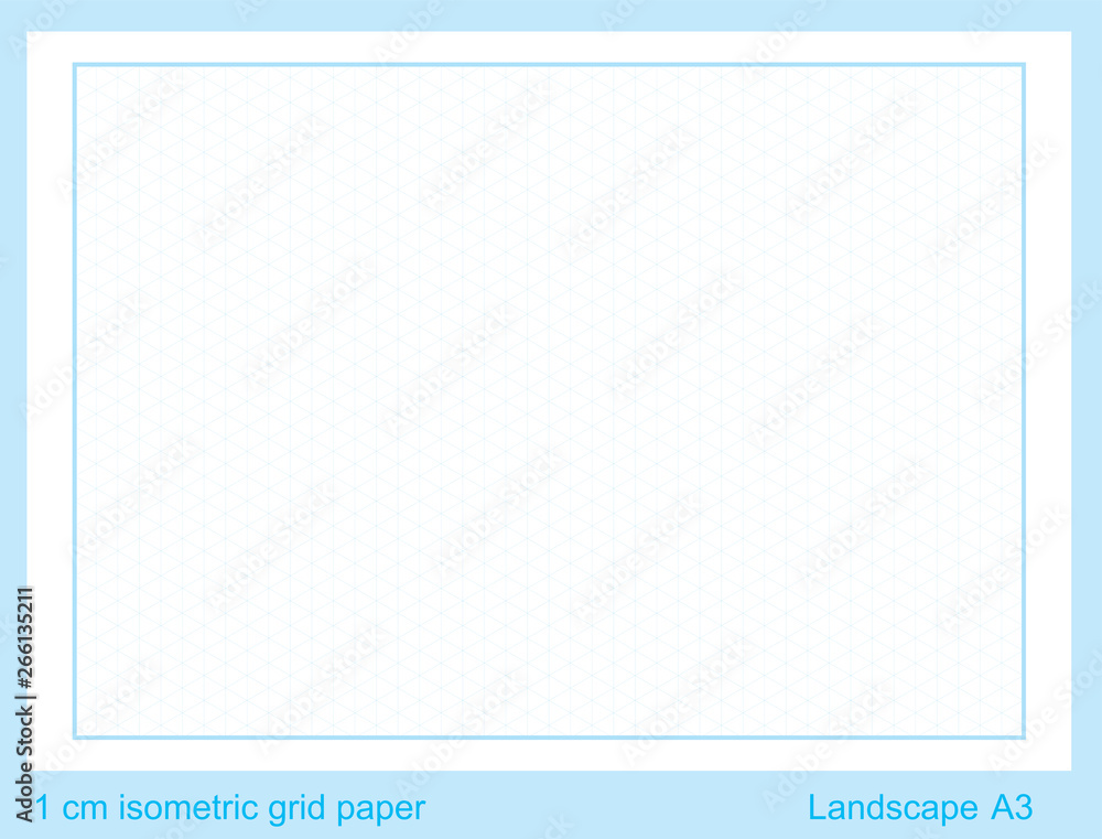 1 cm A3 isometric grid paper  isometric grid vector illustration  isometric grid graph