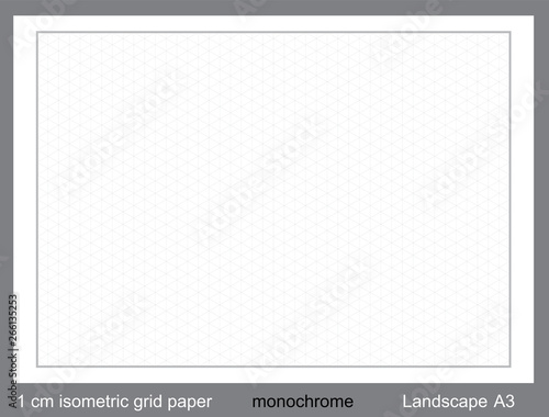 1 cm A3 isometric grid paper  isometric grid vector illustration  isometric grid graph