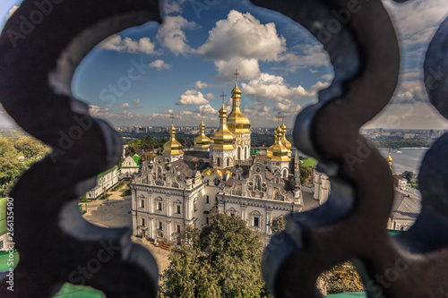 Kiev - September 28, 2018: Orthodox temple in the Pechersk Lavra monastery in Kiev, Ukraine