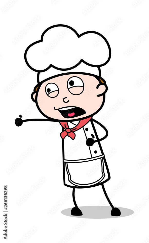 Punching Action - Cartoon Waiter Male Chef Vector Illustration Punching Action - Cartoon Waiter Male Chef Vector Illustration