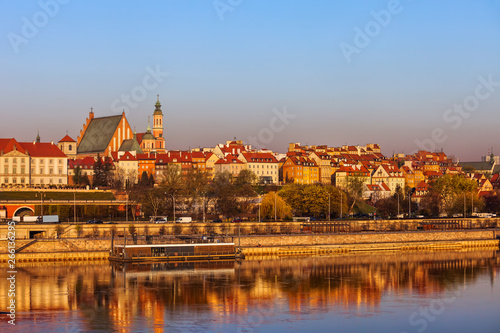 Old Town in City of Warsaw at Sunrise