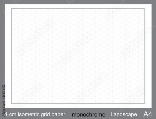 1 cm A4 isometric grid paper  isometric grid vector illustration  isometric grid graph