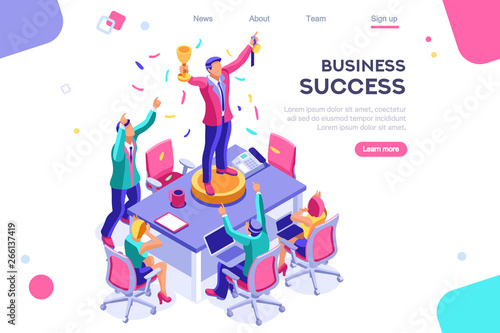 Header, screen increase, competition interface. Earn application, can use for web banner, infographics, hero images. Flat isometric vector illustration isolated on white background