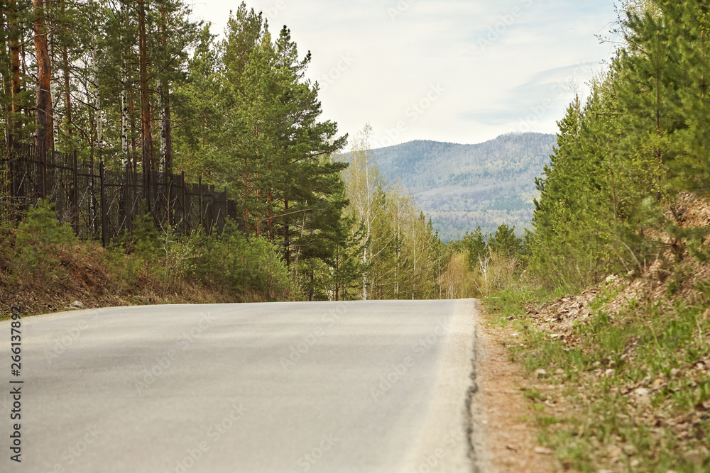 scenic mountain highway. forest asphalt empty road landscape scenic mountain highway. forest asphalt empty road landscape